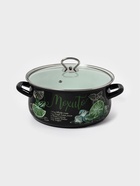 Кастрюля эмалированная «Мохито», 4 л, d=26.1 см, с крышкой, чёрная - Фото 3