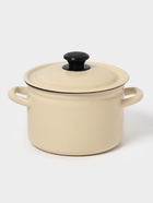 Кастрюля эмалированная, 3 л, d=19 см, с крышкой, цилиндрическая, цвет слоновой кости - Фото 1