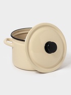 Кастрюля эмалированная, 4 л, d=21.3 см, с крышкой, цилиндрическая, цвет слоновой кости - Фото 2