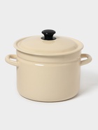 Кастрюля эмалированная, 6 л, d=23.5 см, с крышкой, цилиндрическая, цвет слоновой кости - Фото 1