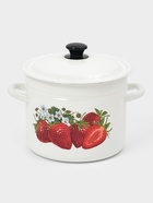 Кастрюля эмалированная, 7 л, d=23.5 см, с крышкой, белая - Фото 1