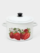 Кастрюля эмалированная, 8 л, d=26.5 см, с крышкой, цилиндрическая, белая - Фото 1