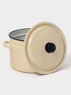 Кастрюля эмалированная, 8 л, d=26.5 см, с крышкой, цилиндрическая, цвет слоновой кости - Фото 2