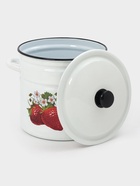 Кастрюля эмалированная, 12 л, с крышкой, цилиндрическая, белая - фото 809287237