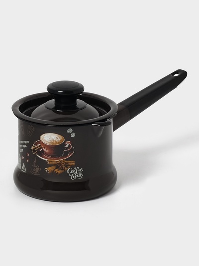 Ковш эмалированный «Арабика», 1 л, тёмно-коричневый