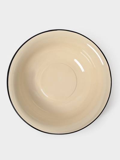 Таз эмалированный, 10 л, без декора, цвет слоновой кости