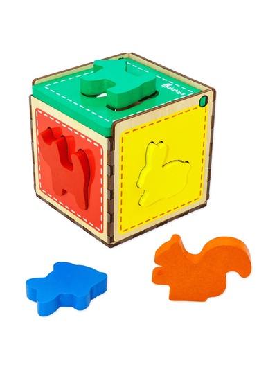 Сортер «Куб. Животные», основа, 5 фигур