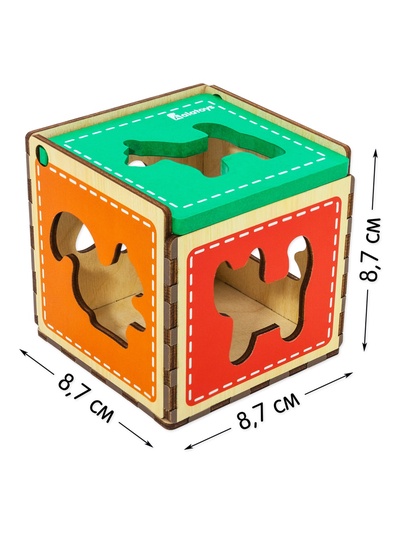 Сортер «Куб. Животные», основа, 5 фигур