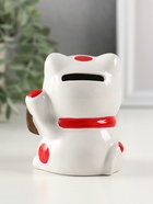 Копилка для денег «Манэки-нэко - иероглиф удача», розовый, 7.2×8.3×10 см - фото 58060898