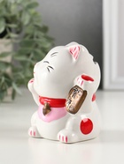 Копилка для денег «Манэки-нэко - иероглиф удача», розовый, 7.2×8.3×10 см - фото 58060899