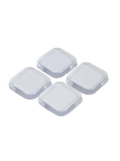 Стоппер для двери силиконовый ТУНДРА SP004, квадратный, на клеевой основе, 42×42 мм, 4 шт.