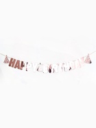 Гирлянда на ленте «Happy Birthday», розовое золото - фото 118995065