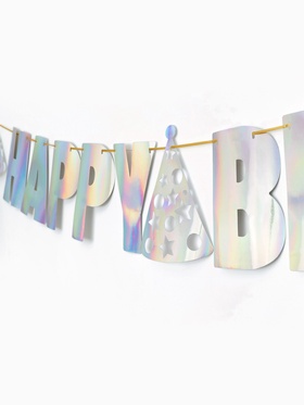 Гирлянда на ленте «Happy Birthday», голография