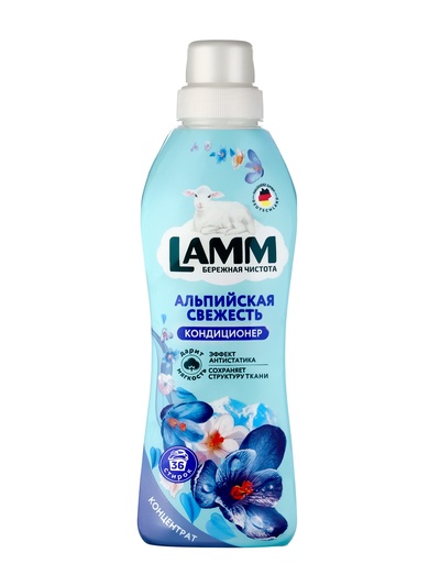Кондиционер для белья LAMM Альпийская свежесть, концентрат, эффект антистатика, 910 мл