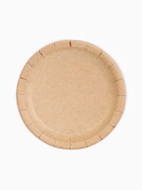 Тарелка одноразовая «Крафт» с бортом, картон, 18 см, 50 шт.
