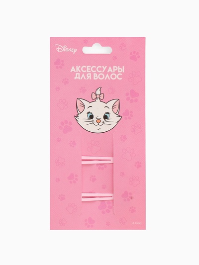 Заколка для волос «Лапки» розовые 2 шт., Коты аристократы