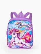 Рюкзак детский «Выбражулька», для девочки, на молнии, размер 20.5×9×24 см, сиреневый - фото 809265721 Рюкзак детский «Выбражулька», для девочки, на молнии, размер 20.5×9×24 см, сиреневый - фото 809265721