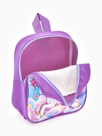 Рюкзак детский «Единороги» Выбражулька, для девочки, на молнии, 20.5×9×24 см, сиреневый