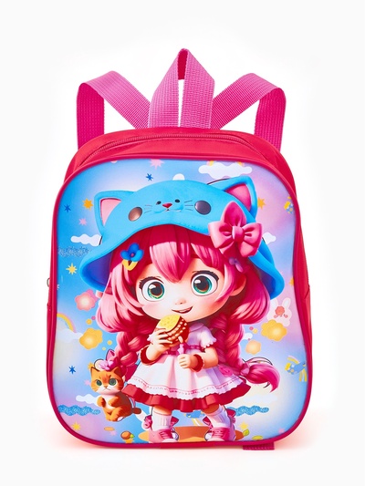 Рюкзак детский «Девочка» Выбражулька, на молнии, 20.5×9×24 см, ярко-розовый