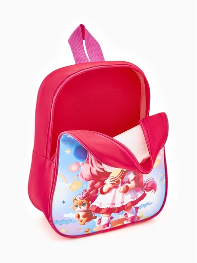 Рюкзак детский «Девочка» Выбражулька, на молнии, 20.5×9×24 см, ярко-розовый