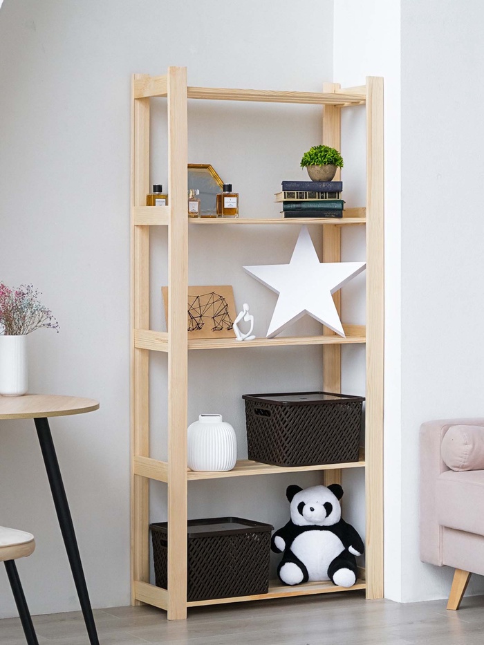 УЦЕНКА Стеллаж деревянный 5 полок 170×74×28 см, УСИЛЕННЫЙ - Фото 1