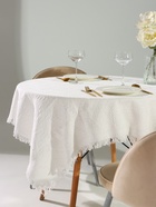 Скатерть «Этель», белая, фактурная, 130×130 см - фото 809287391