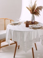 Скатерть «Этель», белая, фактурная с вышивкой, 140×140 см - Фото 1