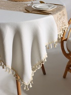 Скатерть «Этель», бежевая, с орнаментом, 140×140 см - Фото 6