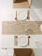 Скатерть «Этель», бежевая, с орнаментом, 140×180 см - Фото 3