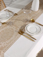 Скатерть «Этель», бежевая, с орнаментом, 140×180 см - Фото 5