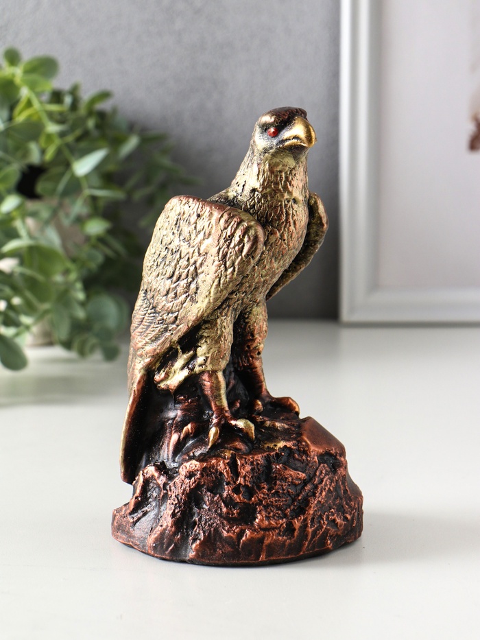 Копилка для денег «Орёл», гипс, 17.5×10×10 см, золотистый