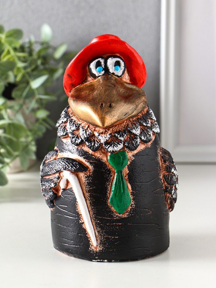 Копилка для денег «Ворон», гипс, 18×12×13 см