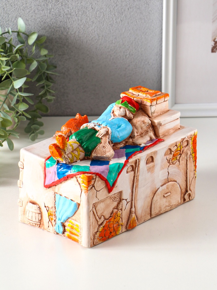 Копилка для денег «Печка», гипс, 14.5×20×12 см