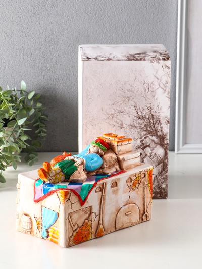 Копилка для денег «Печка», гипс, 14.5×20×12 см