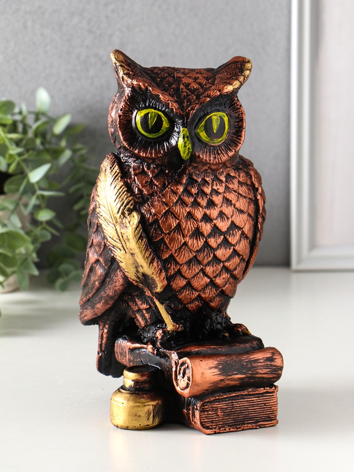 Копилка для денег «Филин учёный», гипс, 24×12×13.5 см