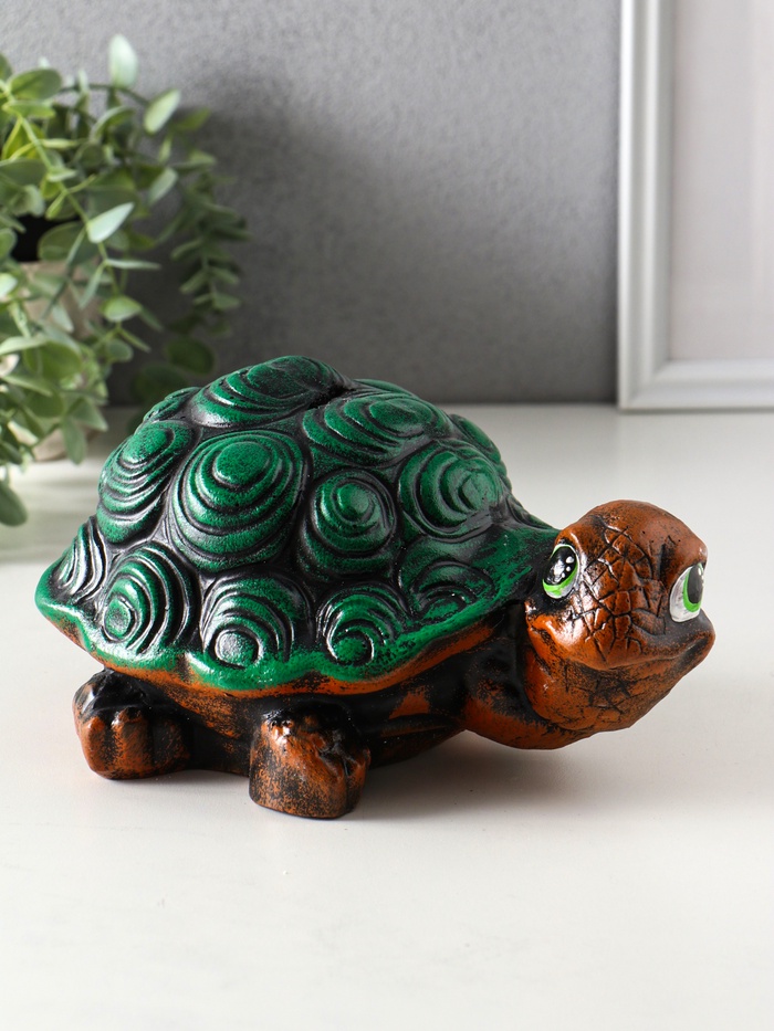 Копилка для денег «Черепаха», гипс, 12×22×15 см