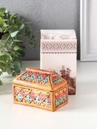 Шкатулка для украшений «Ларец цветной», гипс, 7.5×10×6 см - фото 809266017