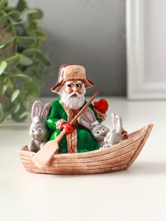 Фигурка гипс «Дед Мазай», 9×11×7 см