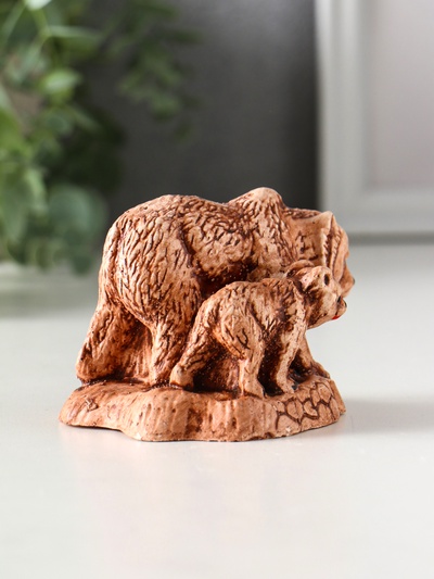 Фигурка гипс «Медведь с медвежонком», 6.5×7×9.5 см