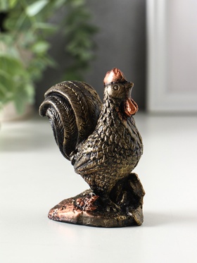 Фигурка гипс «Золотой петух», 9.7×8×5 см