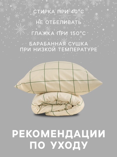 Постельное бельё евро «Этель. Новогодняя клетка», бязь