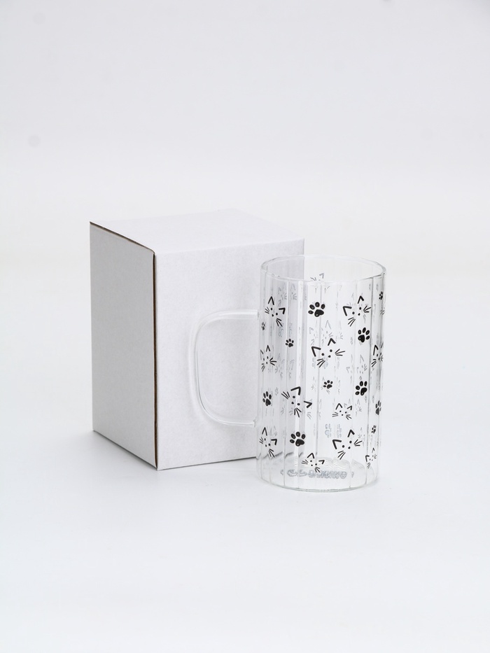 Кружка стеклянная «Кот», 350 мл