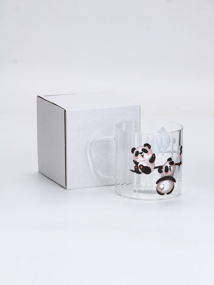 Кружка стеклянная «Панды», 650 мл