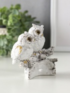 Фигурка полистоун «Белые филины на коряге», 5×9×8.5 см 10902698
