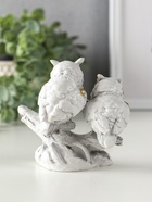 Фигурка полистоун «Белые филины на коряге», 5×9×8.5 см 10902698