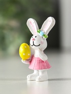 Фигурка полистоун «Белый зайка с яйцом/букетом», 2.2×3×4.2 см, МИКС - Фото 6