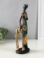 Фигура полистоун «Африканка в платье с жирафом», бензиновый синий, 13×9.5×40 см - фото 59413061 Фигура полистоун «Африканка в платье с жирафом», бензиновый синий, 13×9.5×40 см - фото 59413061