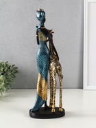 Фигура полистоун «Африканка в платье с жирафом», бензиновый синий, 13×9.5×40 см - Фото 3