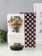 Бюст полистоун «Девушка с золотым цветком, в полосатом наряде», фигура, чёрный, 12.3×11.5×31.5 см - Фото 5