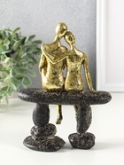 Фигура полистоун «Абстракция. Парочка на скамейке», золото с серым, 15.5×7.5×20.5 см - фото 59413082